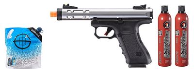 WE-Tech Galaxy G-Series Gas Blowback Airsoft Pistol - Green Gas Combo - Silver/Black