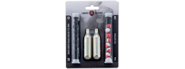 Lancer Defense .43 Cal Pepper Ball and Rubber Ball Pack - 8 Rounds of Each
