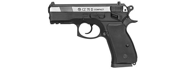 ASG CZ 75D COMPACT DUAL-TONE CO2 NON-BLOWBACK AIRGUN PISTOL - BLACK/SILVER