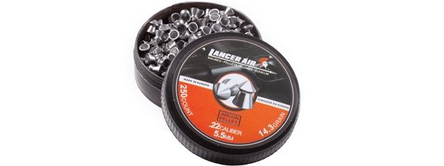 Lancer Tactical 250 Count .22 Caliber 14.3 Gram Air Gun Pellets - 5.5mm Pointed