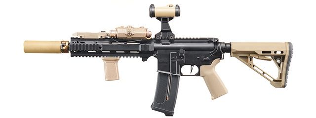 Custom Black Knight - Lancer Tactical Gen 4 L119A2 M4 Full Metal Airsoft Rifle - Black/Tan