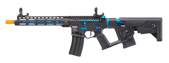Lancer Tactical Enforcer BLACKBIRD Skeleton AEG w/ Alpha Stock - HIGH FPS, COLOR: Black &amp; Blue