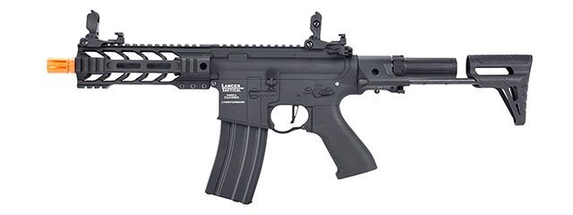 Lancer Tactical Low FPS Proline Enforcer Battle Hawk 7&quot; M4 Airsoft Rifle w/ PDW Stock