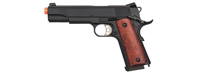 Double Bell 1911 Gas Blowback Wood Grip Metal Meu Airsoft Pistol