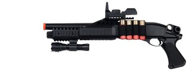 AGM M180A2 Airsoft Shell-Fed Shotgun with Tactical Flashlight