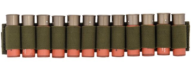Airsoft Shotgun (12) Shell Holder for Sling or Belt, COLOR: OD Green