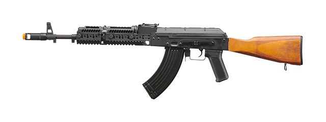 Lancer Tactical   AK-74M AEG Airsoft Rifle w/ Flash Hider, ACW-278 Gas Tube Cover, ACW-279 Handguard, Wood Stock &amp; SG-11B Mag