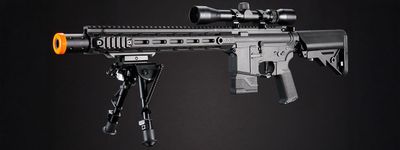 Lancer Tactical Gen 2 Hellion M-LOK 13" DMR M4 AEG Airsoft Rifle w/ Mock Suppressor