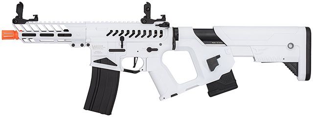 Lancer Tactical Low FPS Enforcer Needletail Skeleton M4 AEG Rifle with Alpha Stock, COLOR: White &amp; Black