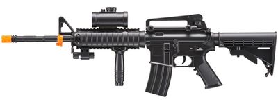 DE M4 RIS Tacspec Electric AEG Rifle with Flashlight 7 Red Dot Scope
