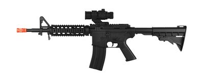 WELL D99 LPEG Full-auto M4 RIS AEG Airsoft Rifle with Mock Scope