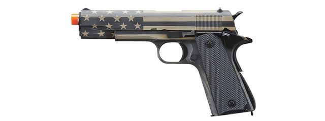 Army Armament Full Metal 1911 GBB Airsoft Pistol - Custom Cerakote Distressed Stars &amp; Stripes