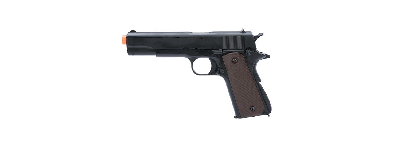 KJW Full Metal M1911-A1 CO2 Gas Blowback GBB Airsoft Pistol, COLOR: Black