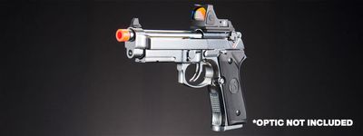 KLI KL-92 AI Optic Ready Silver Version 6mm Dual Power CO2/Gas Blowback Airsoft Pistol