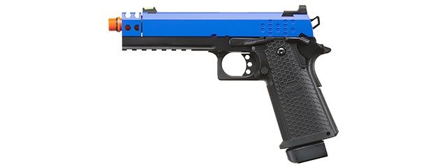 Raven Hi-Capa HEX-Comp Dual Tone Pistol, COLOR: Black &amp; Blue