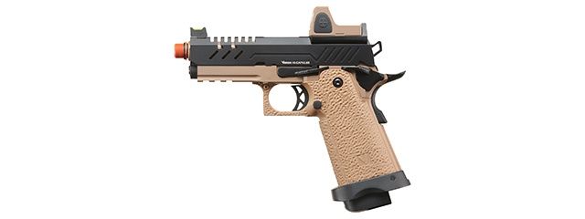 Vorsk Hi-Capa 3.8 Pro GBB Pistol w/ Red Dot Sight, COLOR: Black &amp; Tan