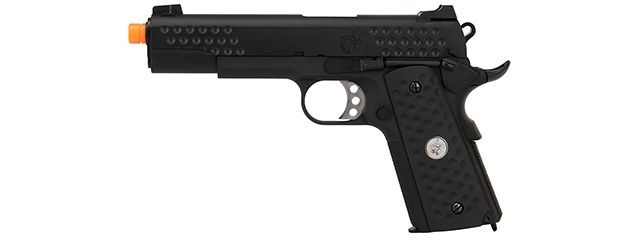WE Tech Full Metal Knighthawk 1911 Gas Blowback Airsoft Pistol, COLOR: Black