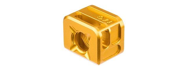 14mm CCW Airsoft X-OUT &quot;S&quot; Compensator for G-Series GBB Pistols, COLOR: Gold