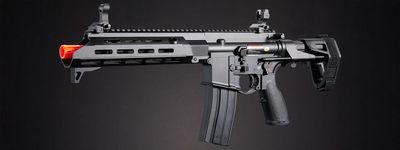 Golden Eagle GBBR Airsoft Rifle w/ 11&quot; M LOK Handguard and Mock Amplifier