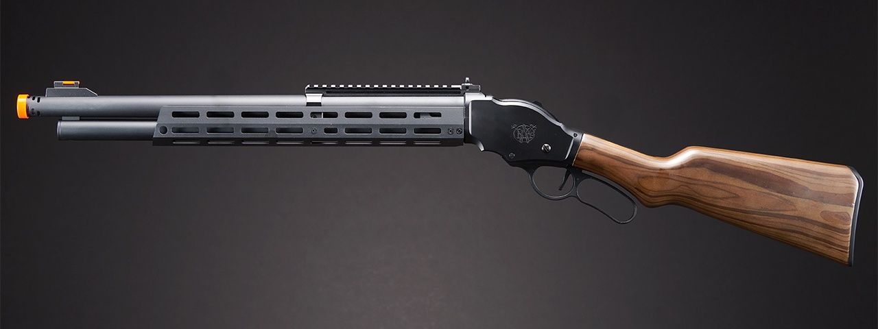 Golden Eagle Alpha Tactical Production A.T.87 Long Barrel Lever Action Gas Shotgun, COLOR: Black