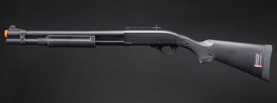 Golden Eagle M870 3/6-Shot Pump Action CO2 Airsoft Shotgun w/ Mock Shell Tube &amp; Ghost Ring Iron Sights