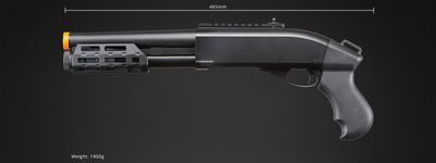 Golden Eagle M8879 3/6-Shot Pump Action Gas Airsoft Sawed-Off Shotgun w/ M-LOK Forend