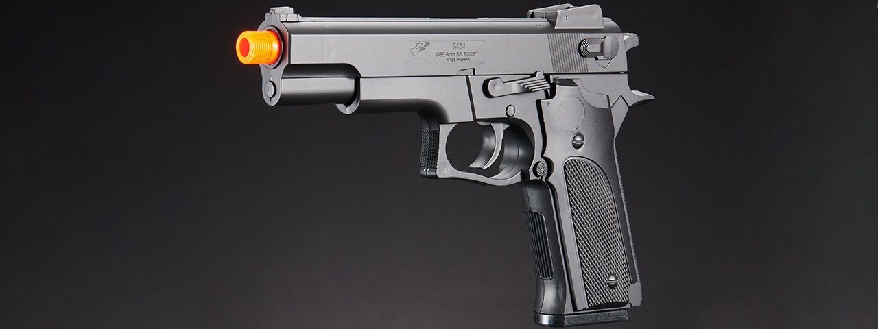 UK Arms Airsoft Full Size Spring Powered Pistol with Silencer