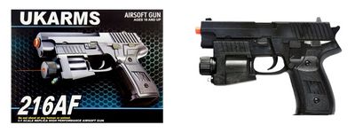 UKARMS 216AF Spring Airsoft Pistol with Laser &amp; Strobe