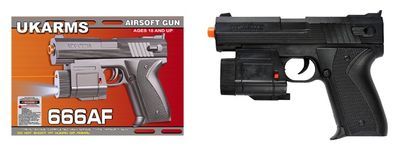 UKARMS 666AF Spring Pistol with Laser and Flashlight