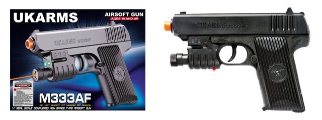 UKARMS M333AF Airsoft Spring Pistol with Laser &amp; Flashlight