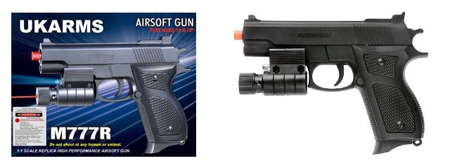 UKARMS M777R Airsoft Spring Pistol with Laser