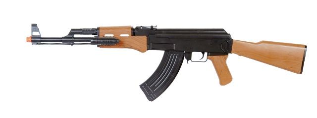 UKARMS Airsoft Spring AK-47 Rifle with Laser &amp; Flashlight