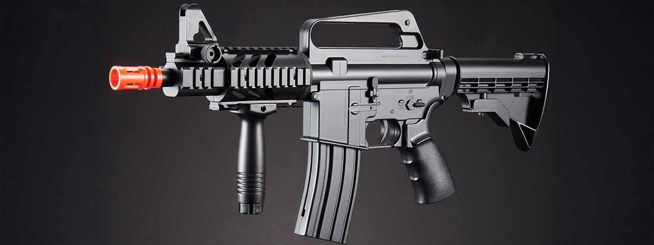Well Fire M16A5 CQBSpring Airsoft Rifle with Laser &amp; Foregrip