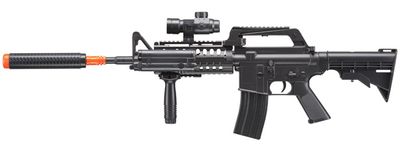 WELL M4  Airsoft Spring Rifle with Scope - Grip - Laser - Extension