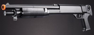 UKARMS M183A1 Airsoft Spring Shotgun with 4 Bullet Shells, Pistol Grip
