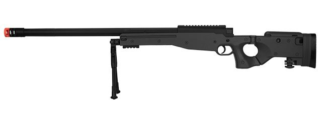 UKARMS M1196B Bolt Action Airsoft Sniper Rifle with Folding Stock, COLOR: Black