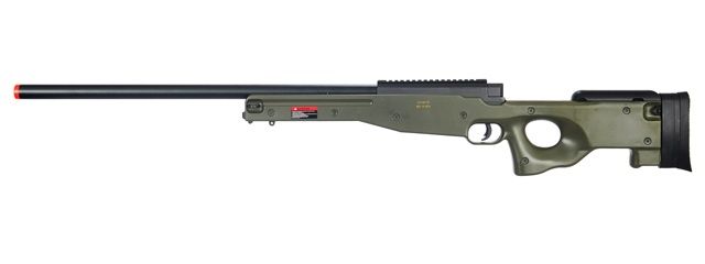 WELL Airsoft L96 AWP Bolt Action Rifle with Optic RIS, COLOR: OD Green