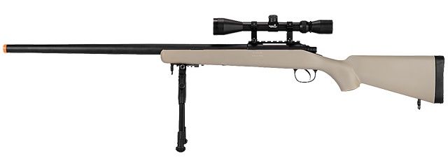 WELL MB03TAB VSR-10 Bolt Action Airsoft Rifle with Scope &amp; Bi-Pod