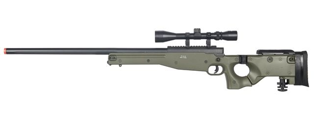 WELL MB08GA L96 AWP Bolt action Airsoft Rifle with Folding Stock &amp; Scope, COLOR: OD Green