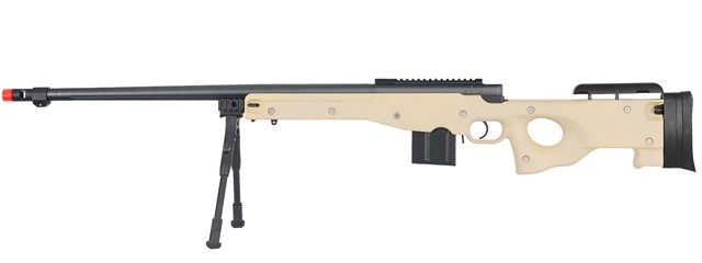 WELL MB4402TBIP Bolt Action Airsoft Rifle with Fluted Barrel &amp; Bi-Pod