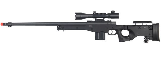 WELL MB 4403BA2 Bolt Action Airsoft Rifle with Fluted Barrel &amp; Illuminated Scope