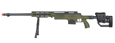 WELL MB4411GBIP Bolt Action Airsoft Rifle with Fluted Barrel &amp; Bi-Pod