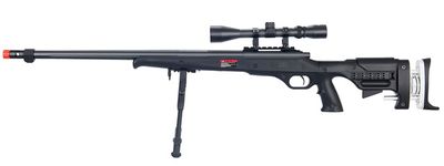 Wellfire MB12D Full Metal Bolt Action Airsoft Sniper Rifle with Scope &amp; Bi-Pod