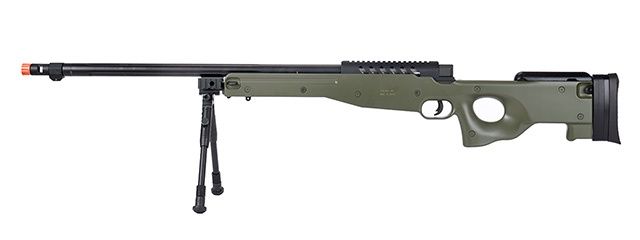 WellFire MB15 L96 Bolt Action Airsoft Sniper Rifle with Bipod, COLOR: OD Green