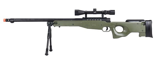 WellFire MB15 L96 Bolt Action Airsoft Sniper Rifle with Scope &amp; Bipod, COLOR: OD Green