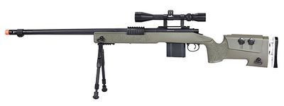 WellFire MB4417 M40A3 Bolt Action Airsoft Sniper Rifle with Scope &amp; Bipod