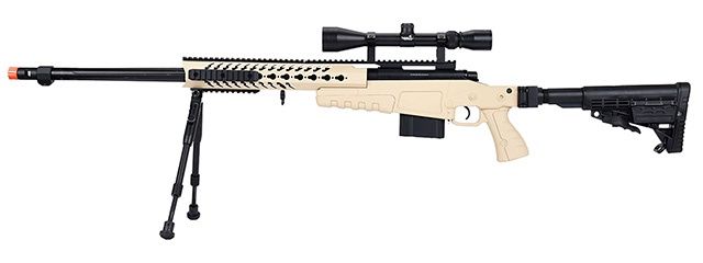 WellFire  MB4418-1 Bolt Action Airsoft Sniper Rifle with Scope &amp; Bipod