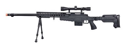 WellFire MB4418-3 Bolt Action Airsoft Sniper Rifle with Scope &amp; Bipod