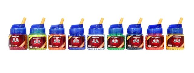 0.12g 6mm BBs - 1000 Rounds per Bottle - Mixed Color, COUNT: 4-Bottle