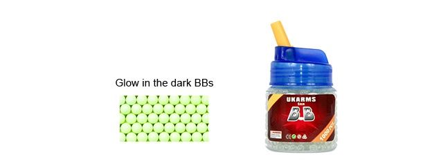 Glow In The Dark 0.12g 6mm BBs - 1000 Rounds - Bottle, COUNT: 2-Pack